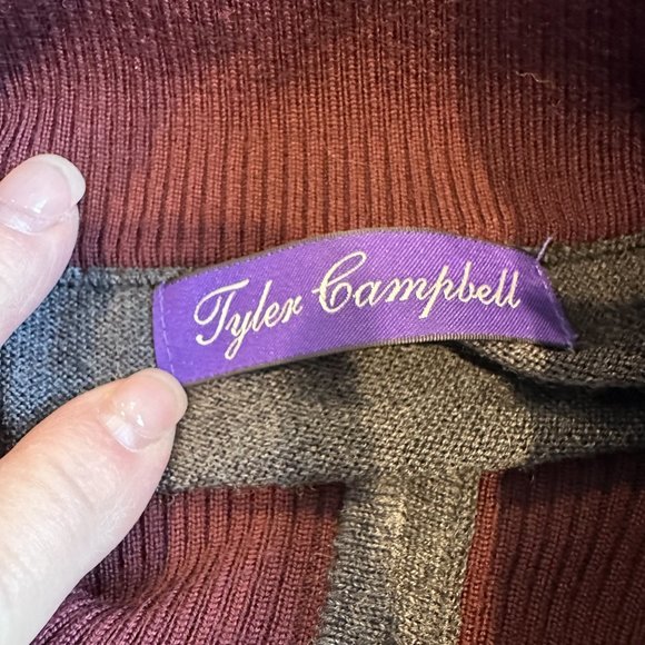 Tyler Campbell Sweater Merino Wool Charcoal Gray 1/4 Zip Pullover Preppy L / XL - Picture 2 of 10